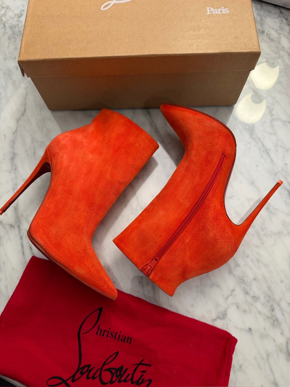 🔥Rare🔥Christian Louboutin 🔥So Kate Ankle Booties Papaya 38.5
